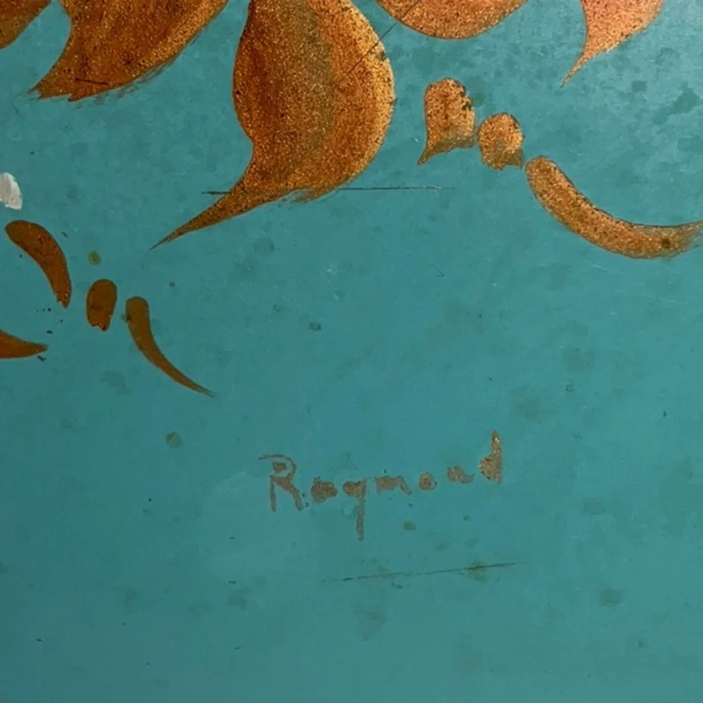 Nashco Products New York Toleware Signed Hand Painted Tray Vintage Mid Century - Picture 15 of 16